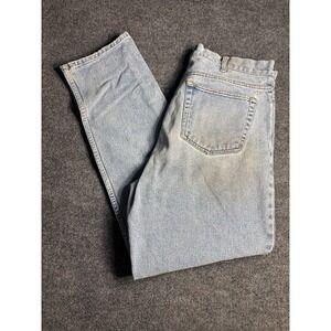 Merona Jeans Men 36x32 Blue Denim Light Wash Relaxed Fit High Waist Tapered‎ Leg